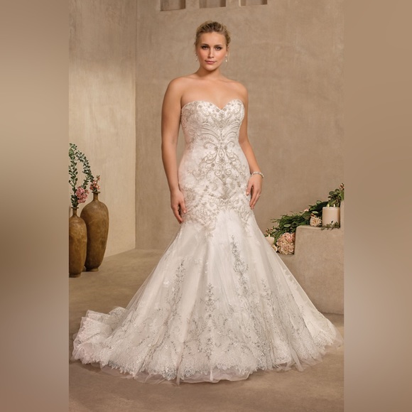 Plus Size Fitted Wedding Dress - Picture 2 of 4